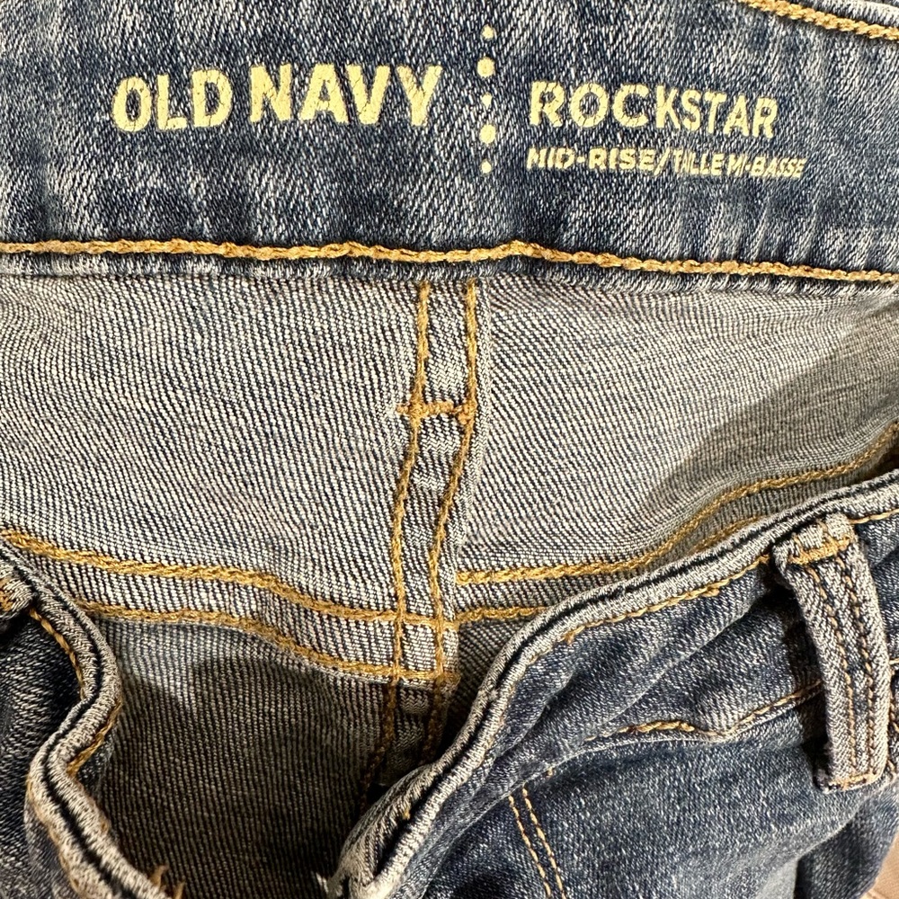 Old Navy - Rockstar Mid Rise Distressed Jeans - Great condition! - Picture 3 of 4